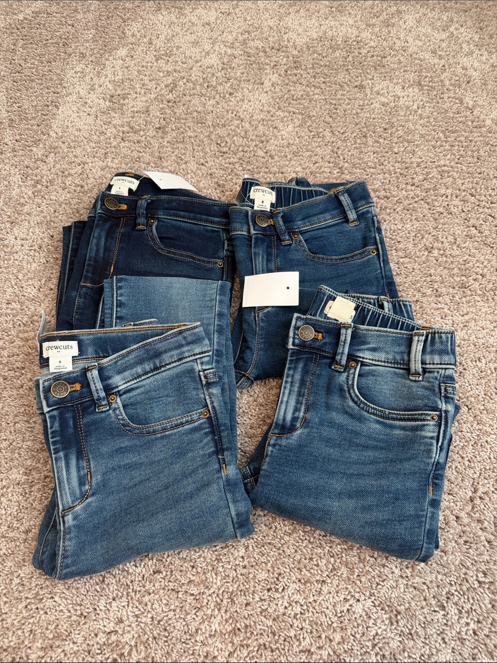 Crewcuts Girls Skinny Jeans - Medium & Dark Blue Washes